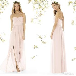 Social Bridesmaid Formal Dress nude cream maxi dress full length size 4